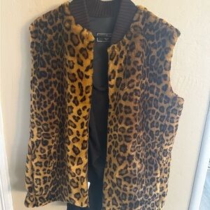 St. John Leopard Print Vest